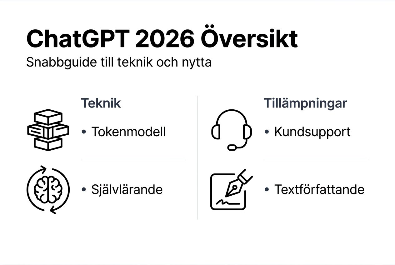 Infografik: Så kan vi använda ChatGPT 2026 – möjligheter och teknik i fokus