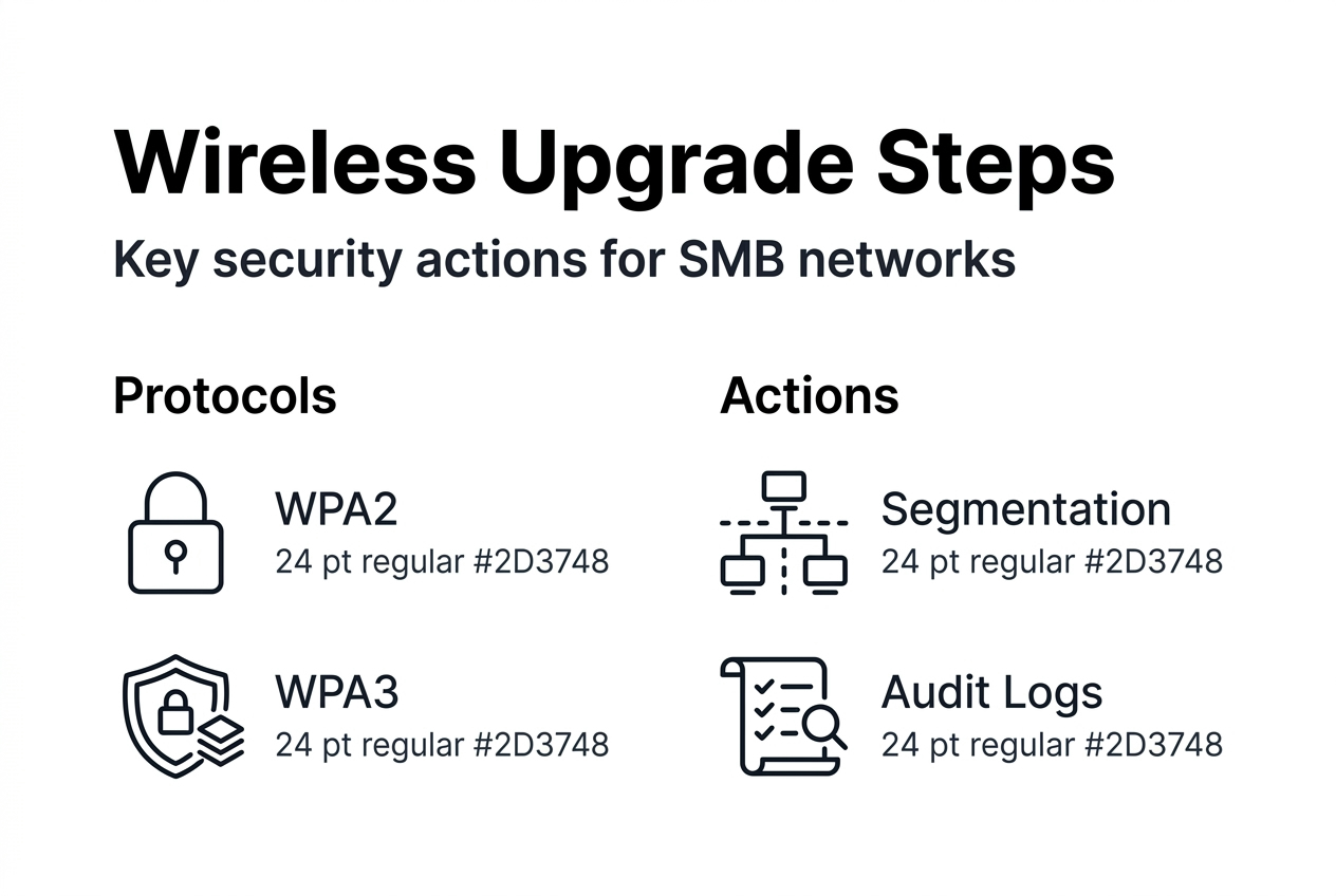 Infographic on wireless upgrade steps for SMBs