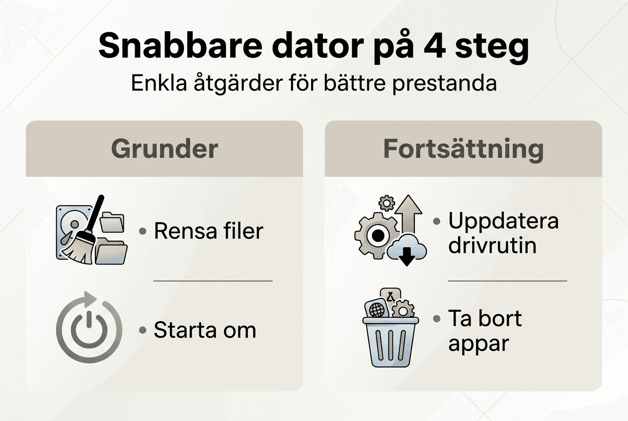 Så får du fart på din dator – enkla steg i infografik