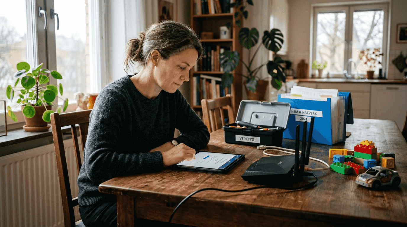 Kvinna byter ut och uppgraderar sitt nätverk hemma