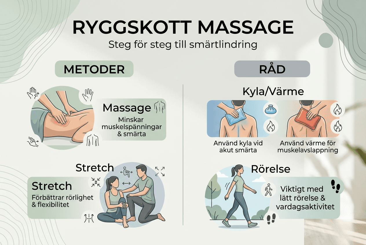 Illustrerad guide: Så här masserar du vid ryggskott – steg för steg