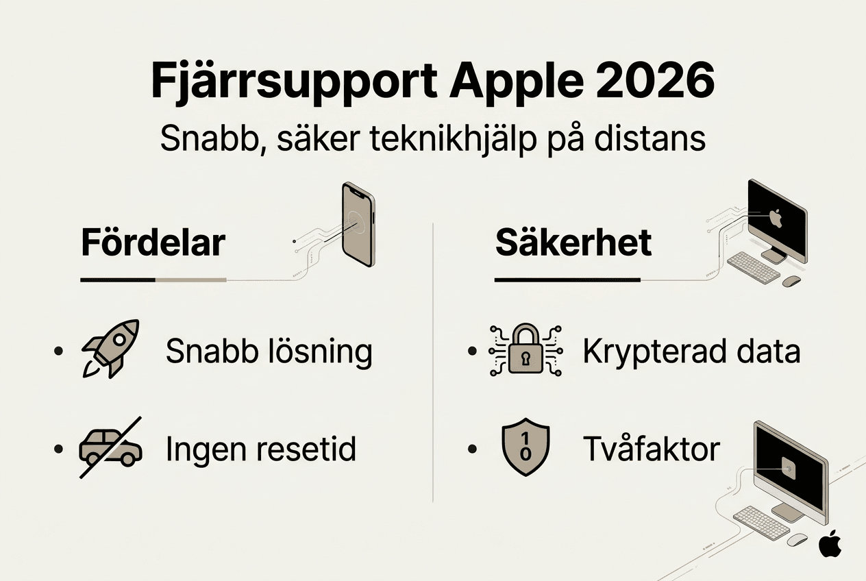 Översikt: Apple fjärrsupport 2026 – så funkar det, med fokus på fördelar och säkerhet