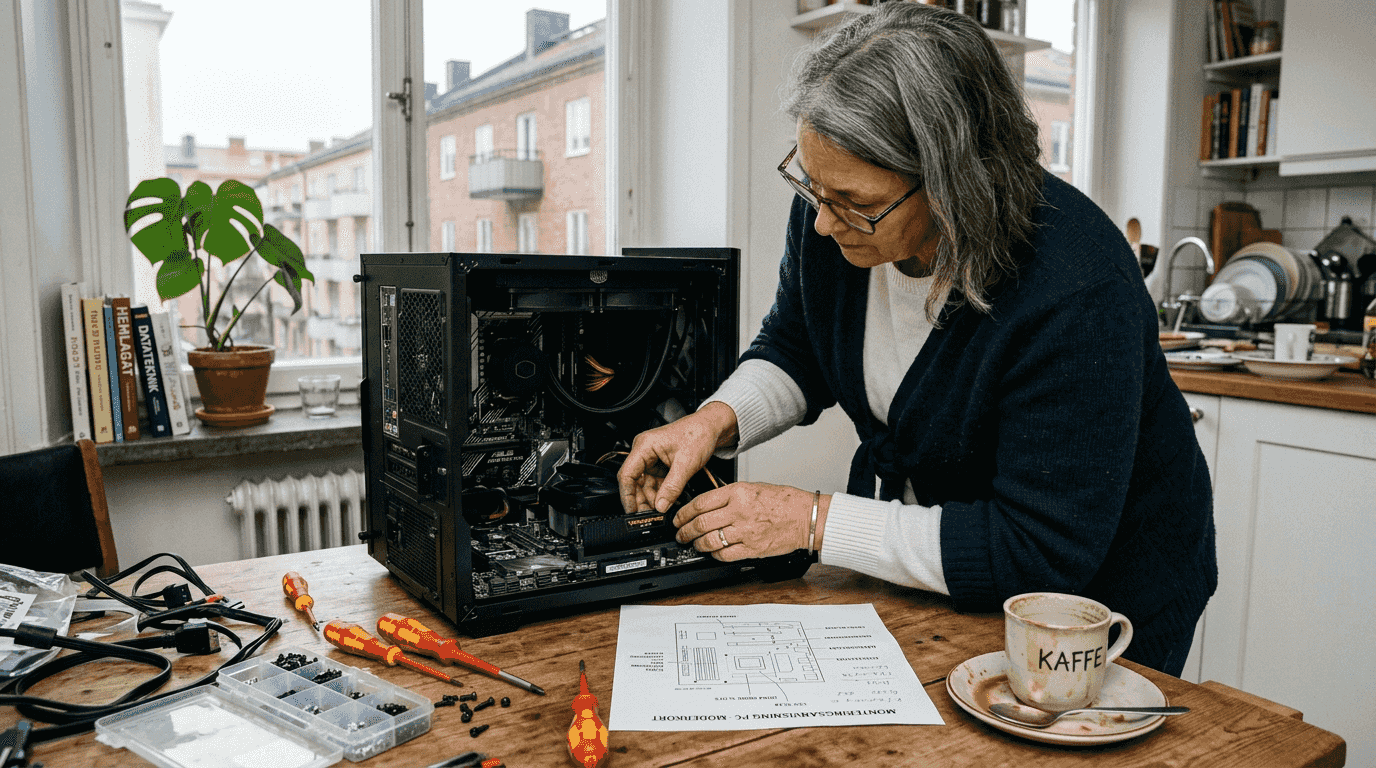 Uppgradera datorns RAM-minne när chassit är öppet