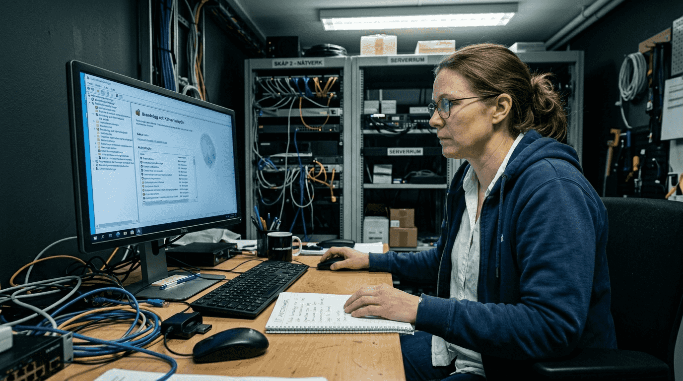 IT-administratören går igenom säkerhetsinställningarna i Outlook