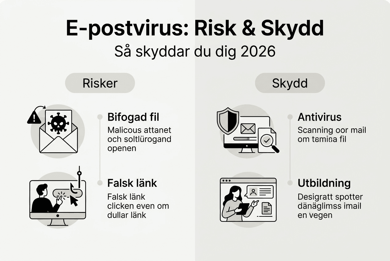 Grafisk översikt: Så undviker du och skyddar dig mot virus i e-post