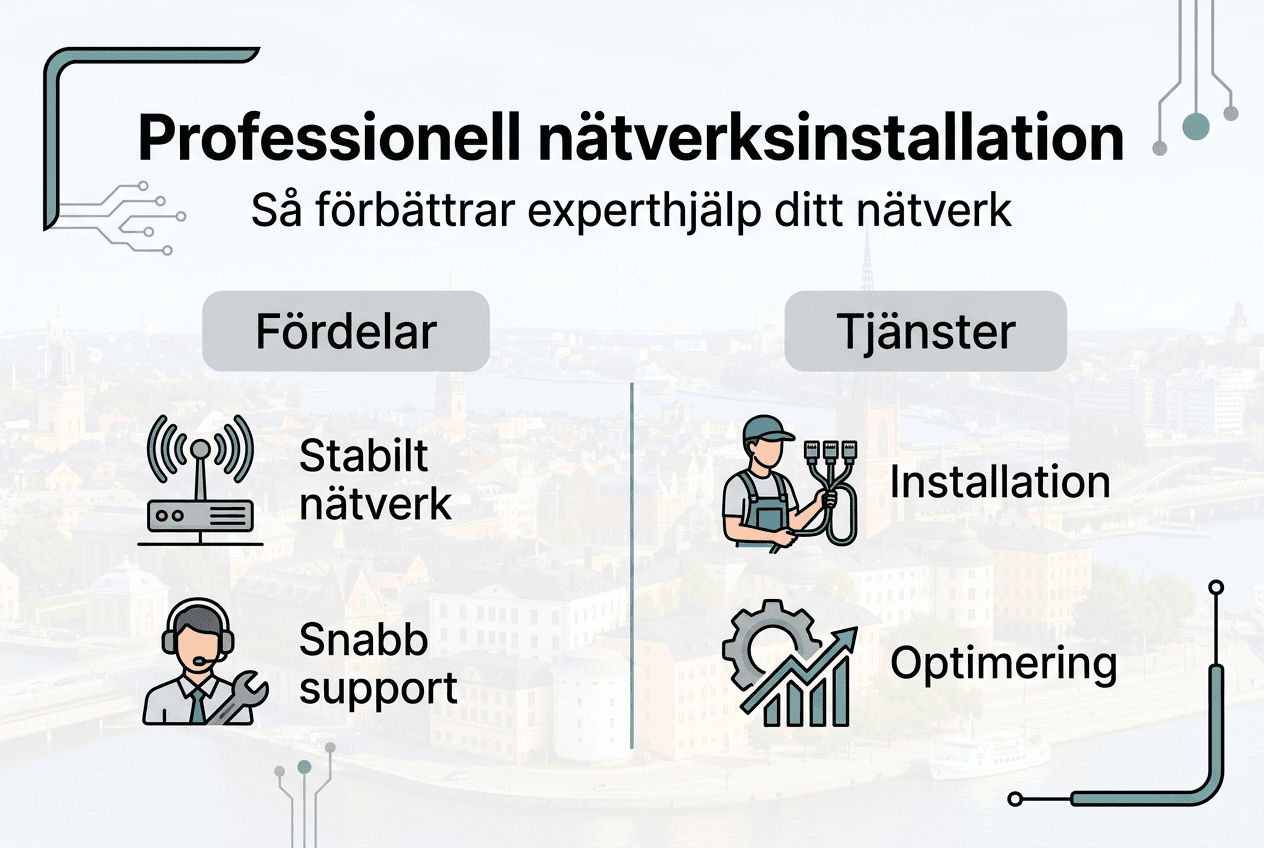 Infografik – därför är professionell nätverksinstallation i Stockholm en smart investering