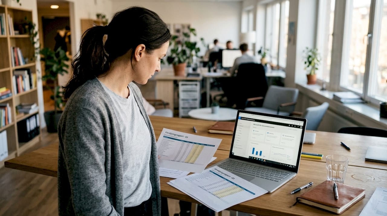 Optimera Office 365: bästa tips för småföretag 2026 2 Medarbetaren går igenom hur Office 365-licenserna används