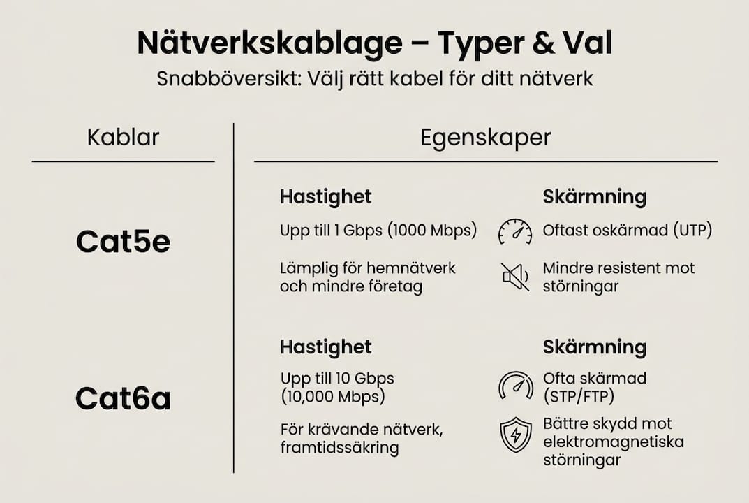 En illustrerad guide till olika nätverkskablar och deras egenskaper