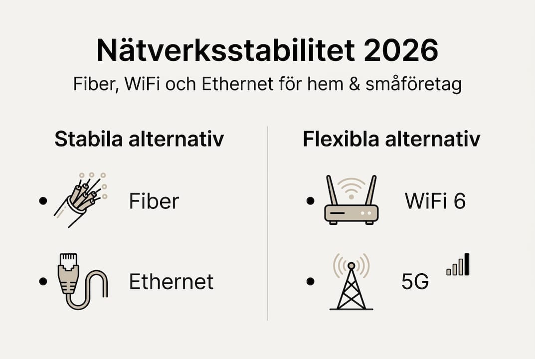 Grafisk översikt: Så skiljer sig nätverkets stabilitet mellan fiber och wifi