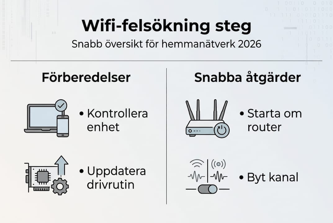 Översikt: Steg för steg-guide till att lösa vanliga wifi-problem