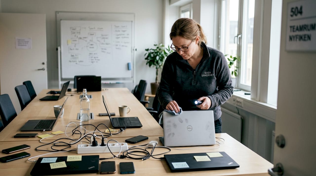 Säkerhetsanalytiker som granskar enheter för potentiella sårbarheter