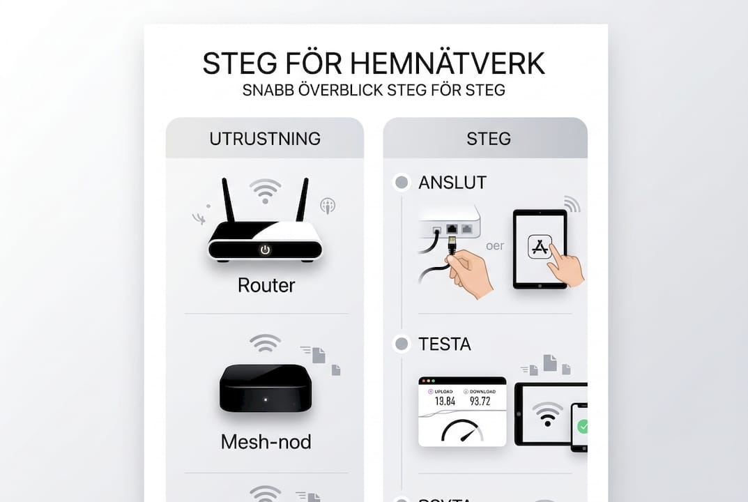 Så bygger du enkelt ett hemnätverk med Apple – en steg-för-steg-guide i infografik