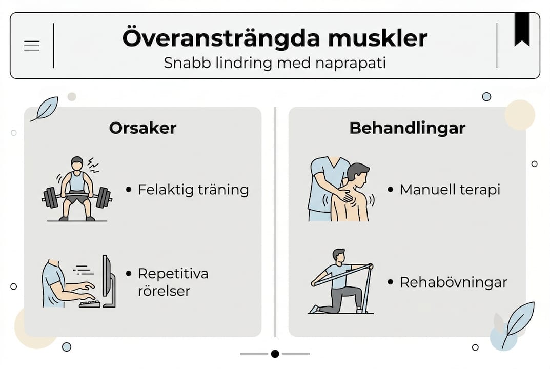 Illustration: Så hjälper naprapati vid muskelöveransträngning