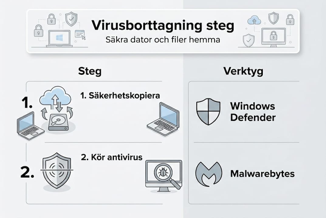 Steg-för-steg-guide: Så tar du bort virus från din enhet – en överskådlig infografik