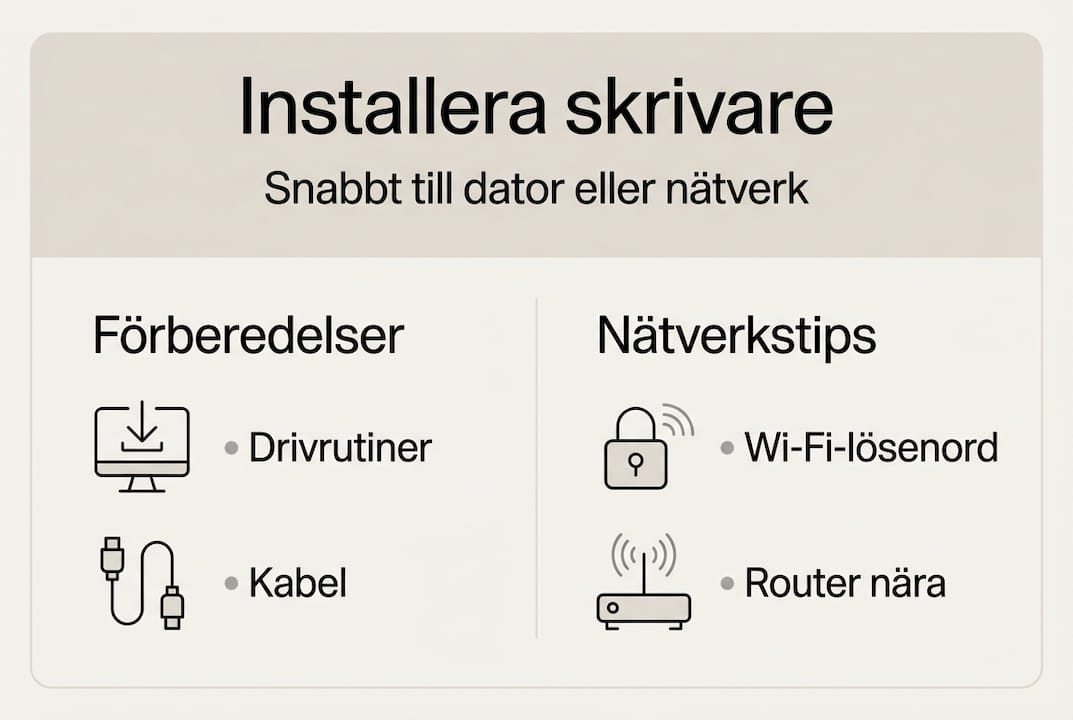 Så installerar du din skrivare – steg för steg i en överskådlig infografik