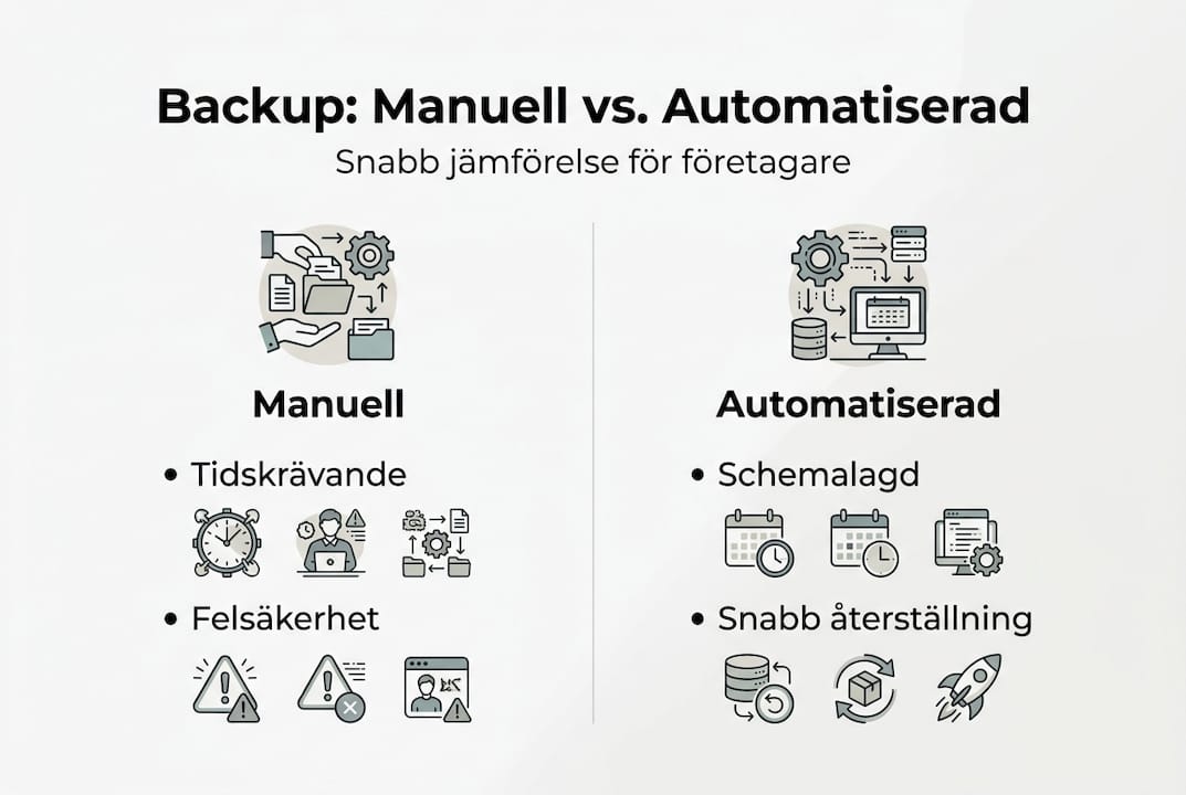 Infografik: Så skiljer sig manuell och automatisk backup åt