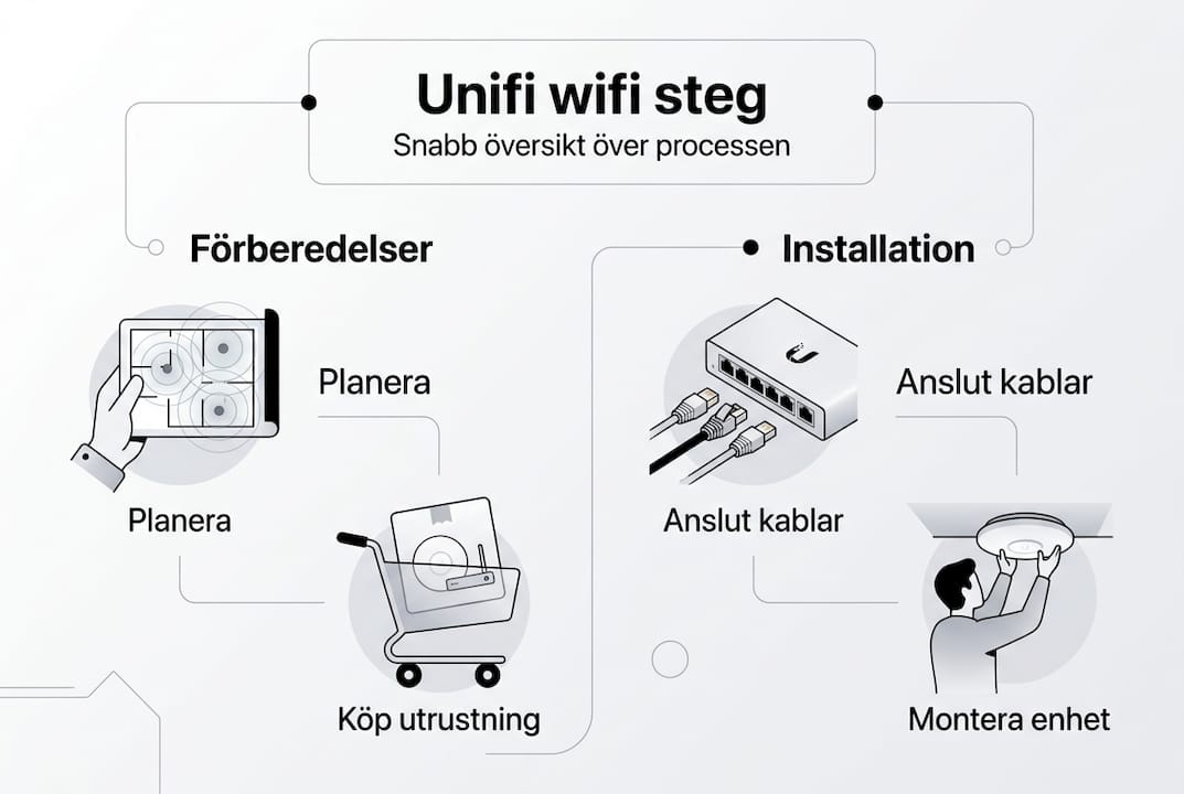 Steg-för-steg-guide: Så installerar du Unifi wifi – en överskådlig infografik