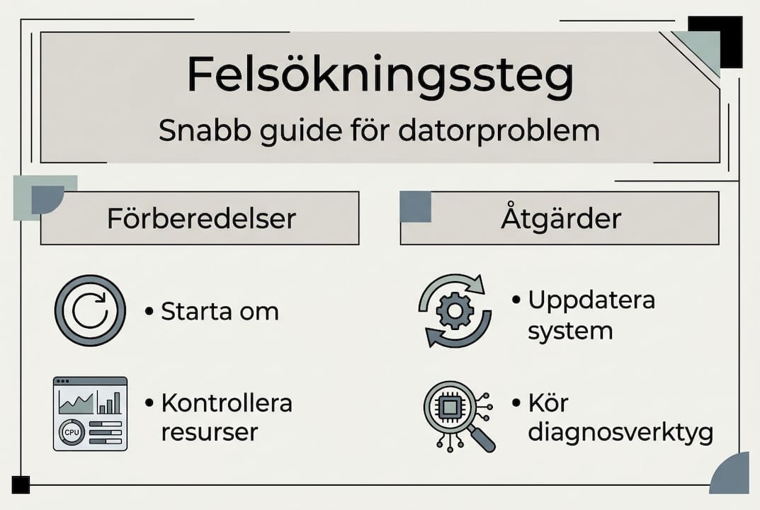 Så felsöker du datorn – steg för steg i en överskådlig infografik
