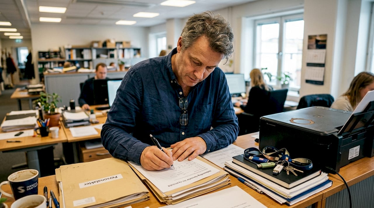 På kontoret sköts onboardingprocessen fortfarande manuellt av personalen.