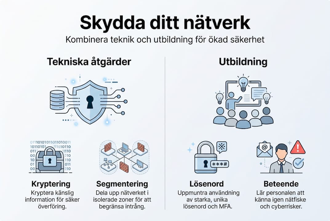 Grafik: Så skyddar du ditt nätverk – viktiga insatser och utbildning