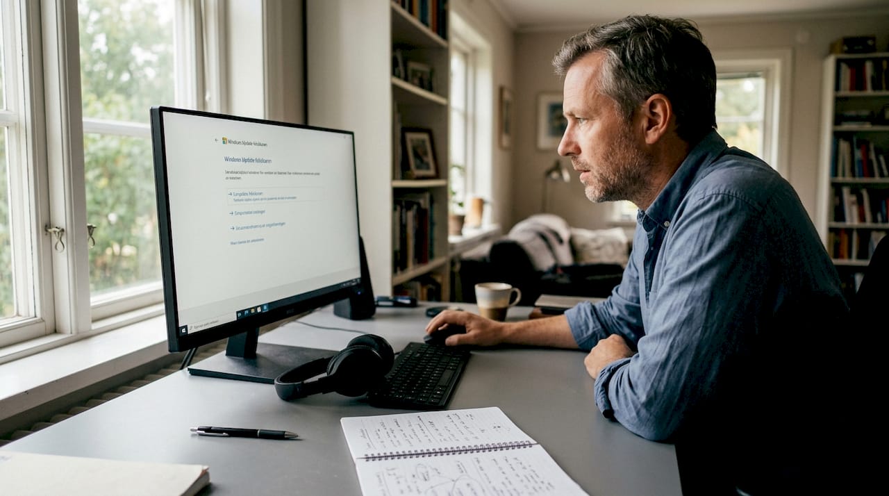 Man felsöker datorn med hjälp av Windows egna verktyg direkt från skrivbordet.