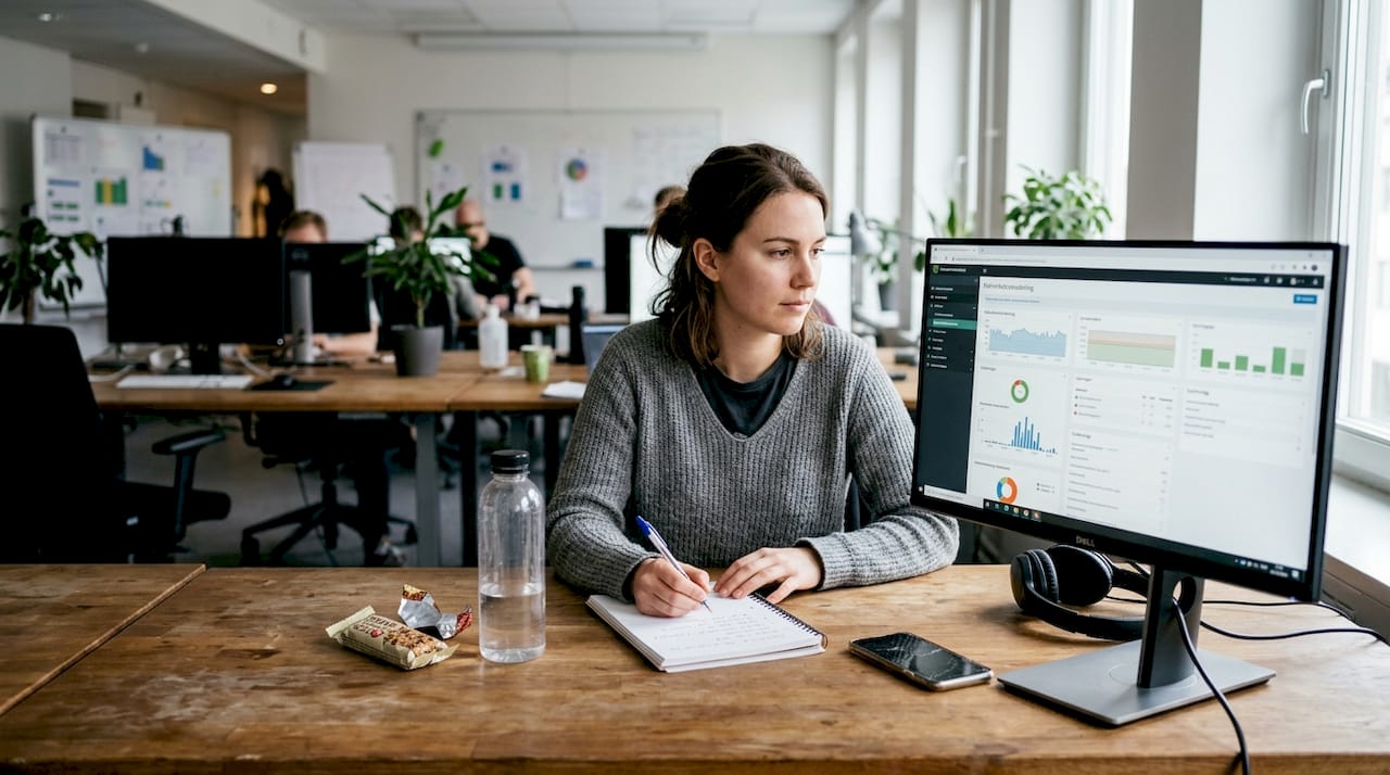 Ett nätverk av specialanpassade bildskärmar för övervakning på kontoret