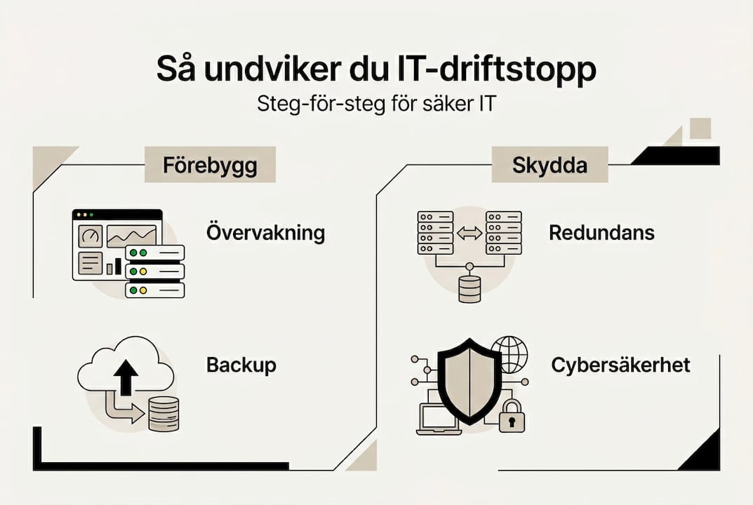 Så hanterar du IT-driftstopp – en steg-för-steg-guide i infografik