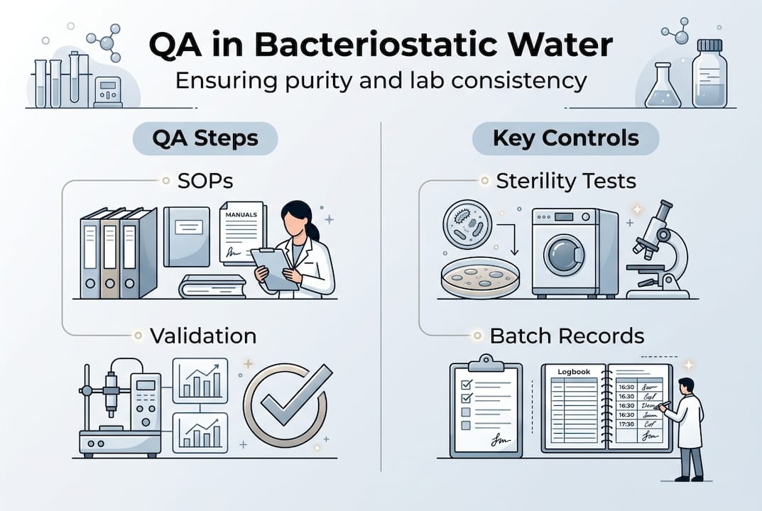 Infographic quality assurance for bacteriostatic water