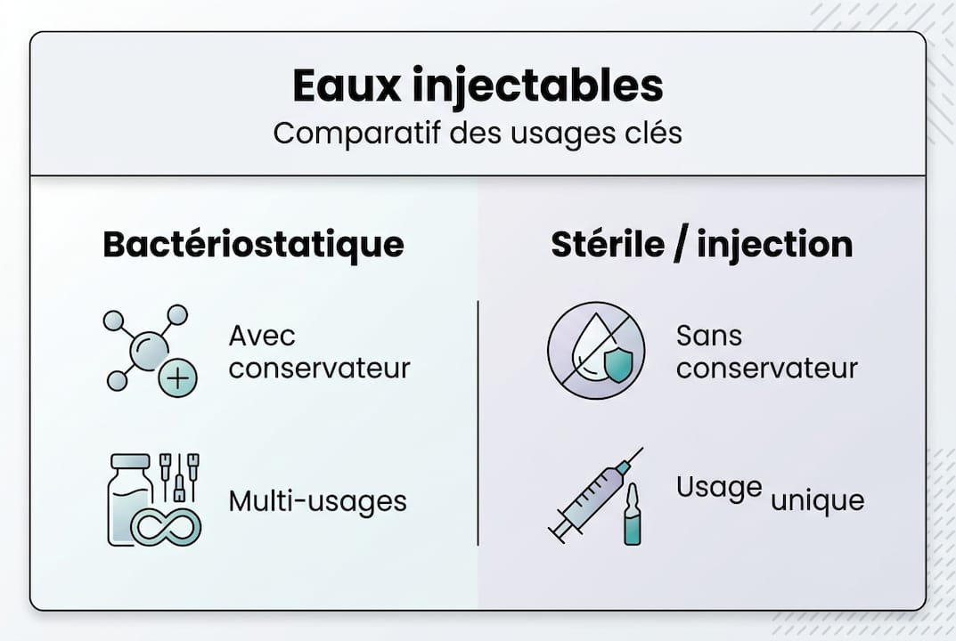 Infographie : panorama des différentes eaux destinées à l’injection