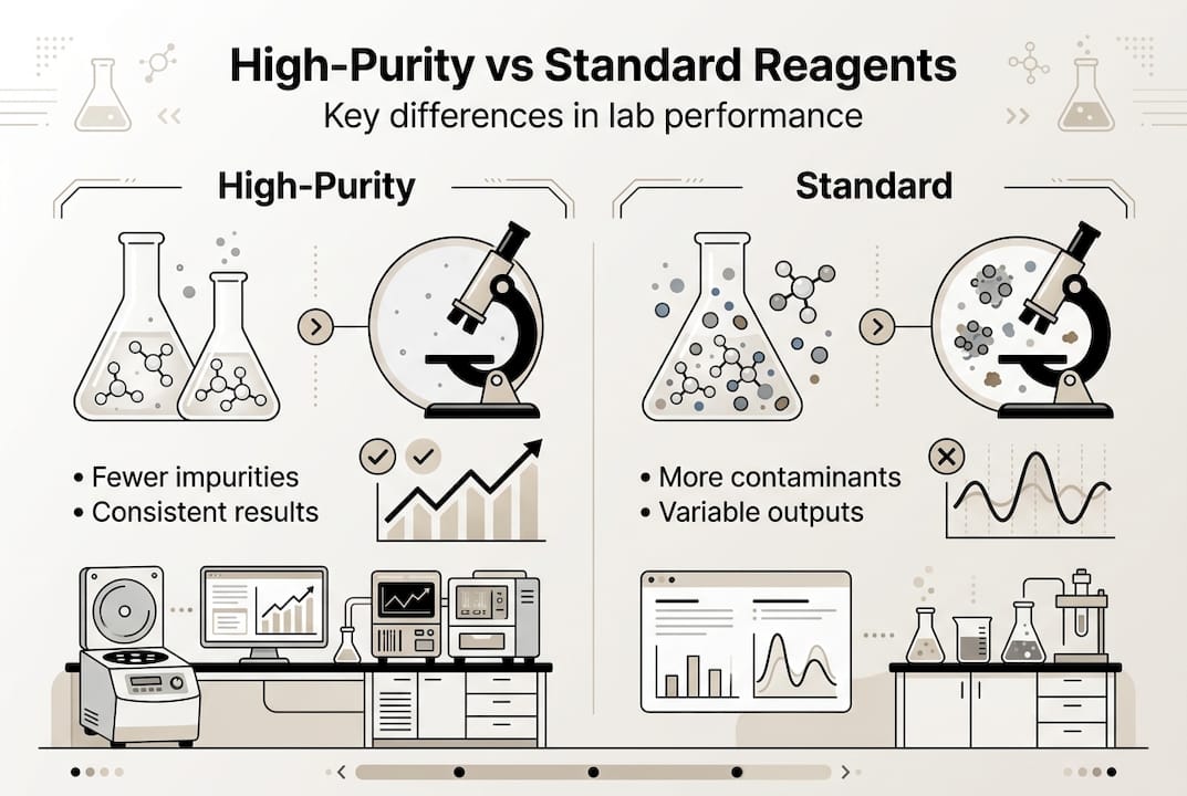 Infographic comparing high-purity and standard reagents