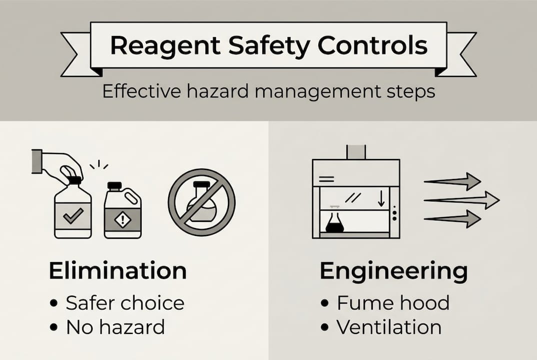Infographic showing reagent hazard control methods
