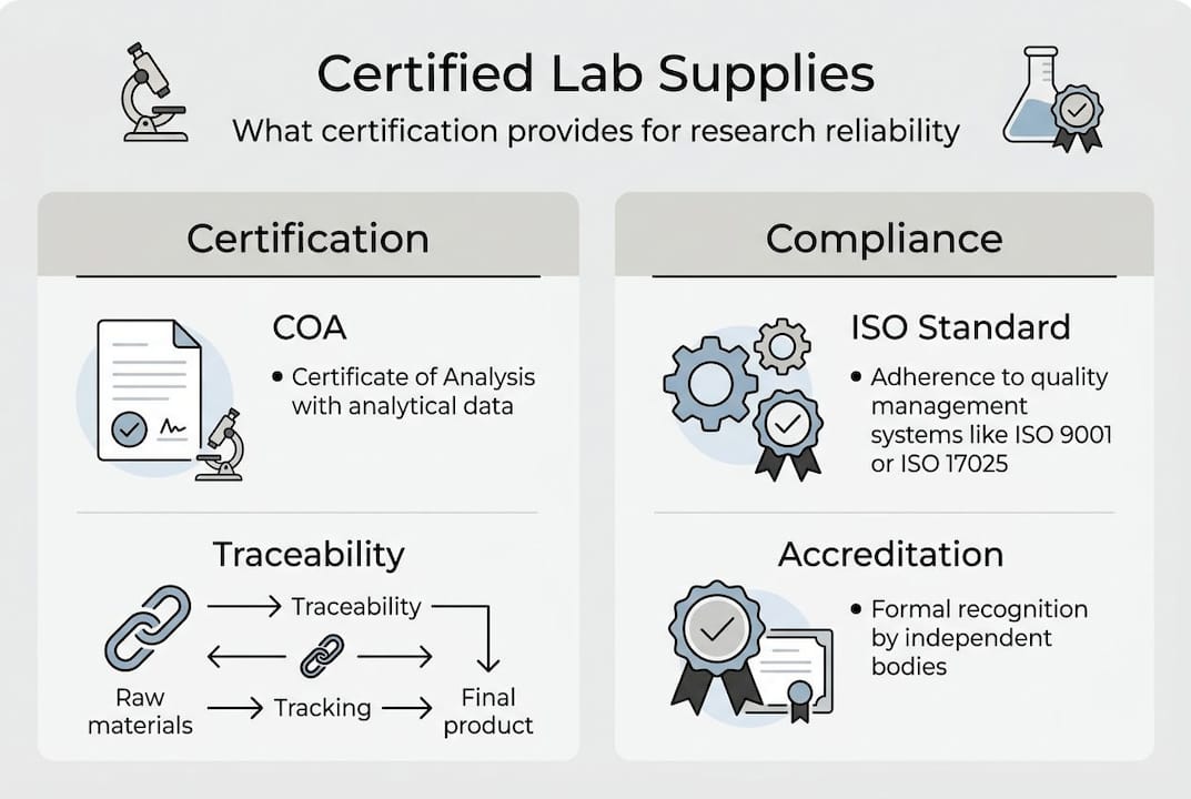Infographic showing lab supply certification process