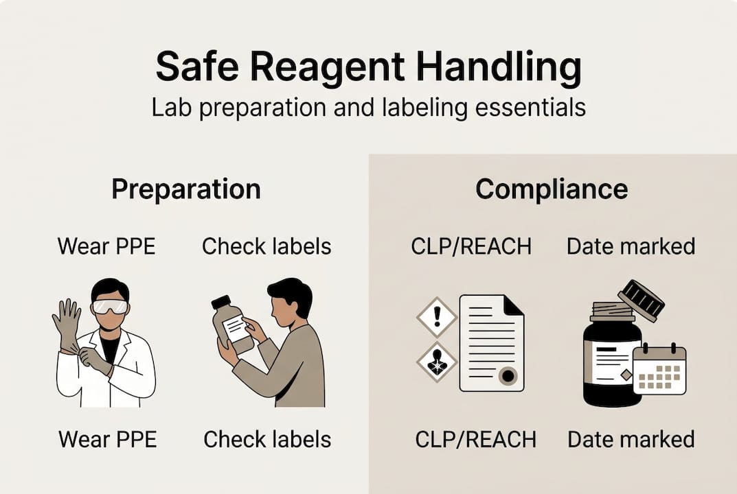 Infographic on safe lab reagent preparation