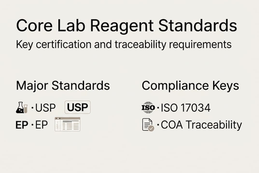 Infographic outlining key lab reagent standards