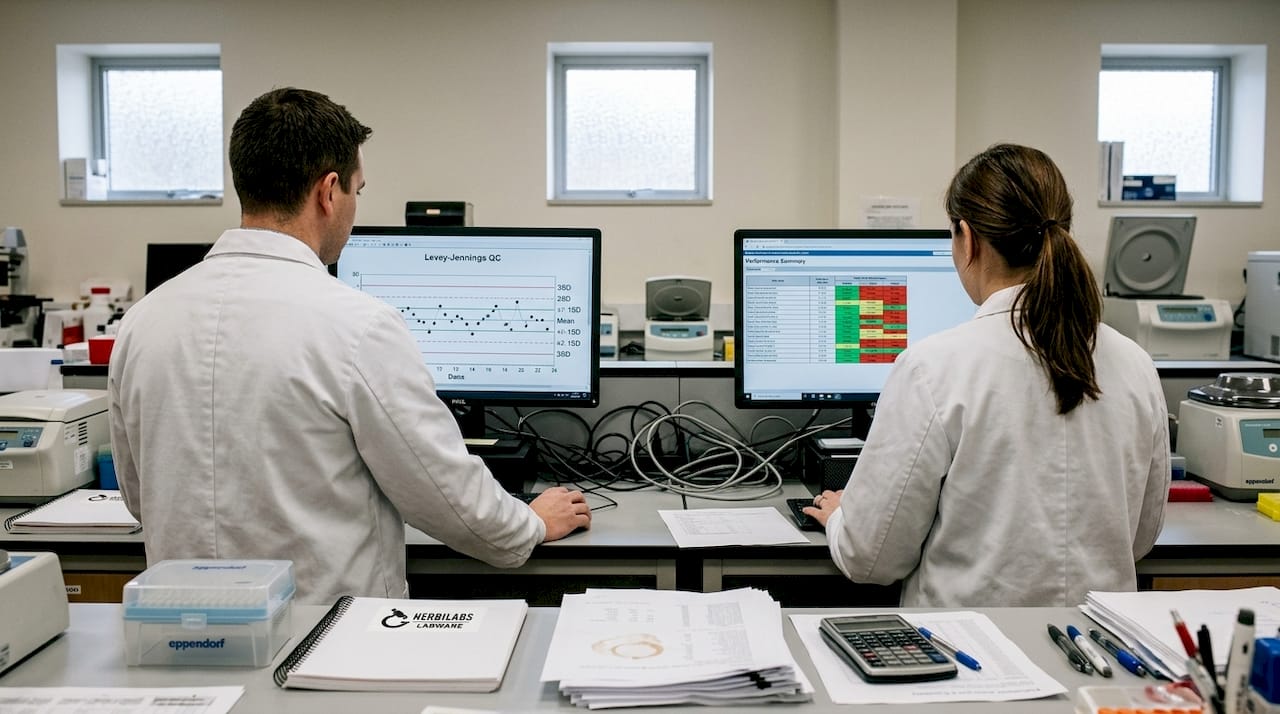 Scientists review QC charts and reports