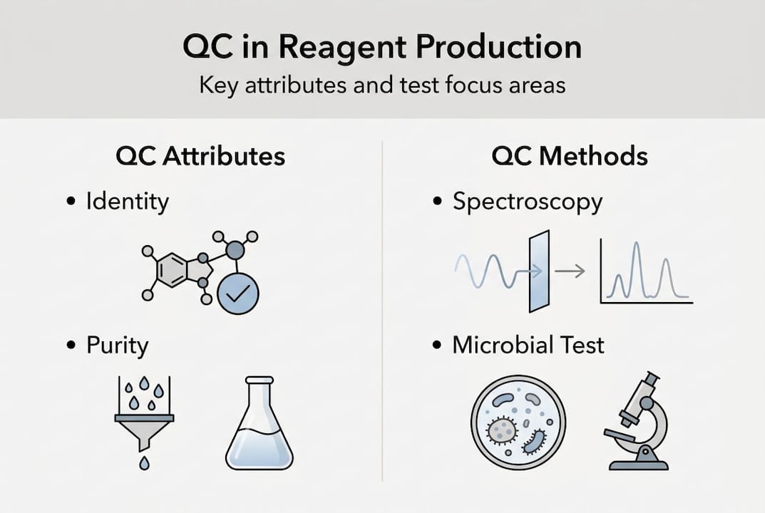 Infographic outlining key reagent QC areas