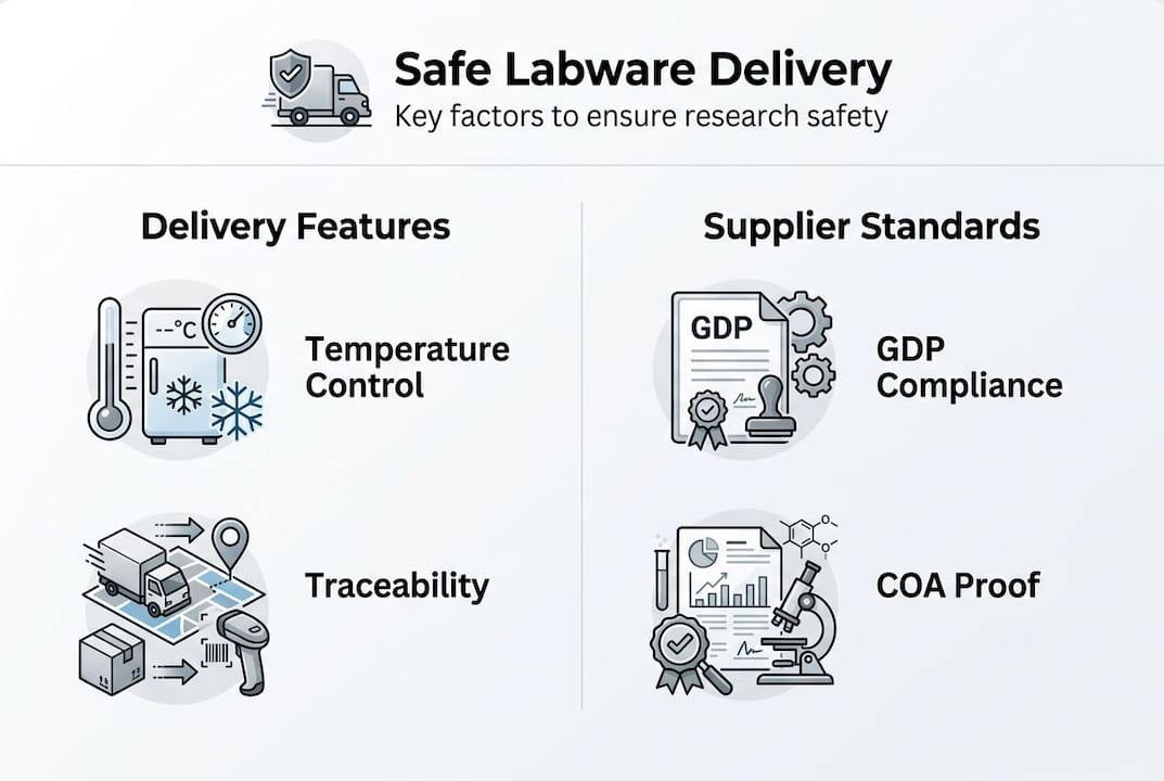 Infographic showing labware delivery standards