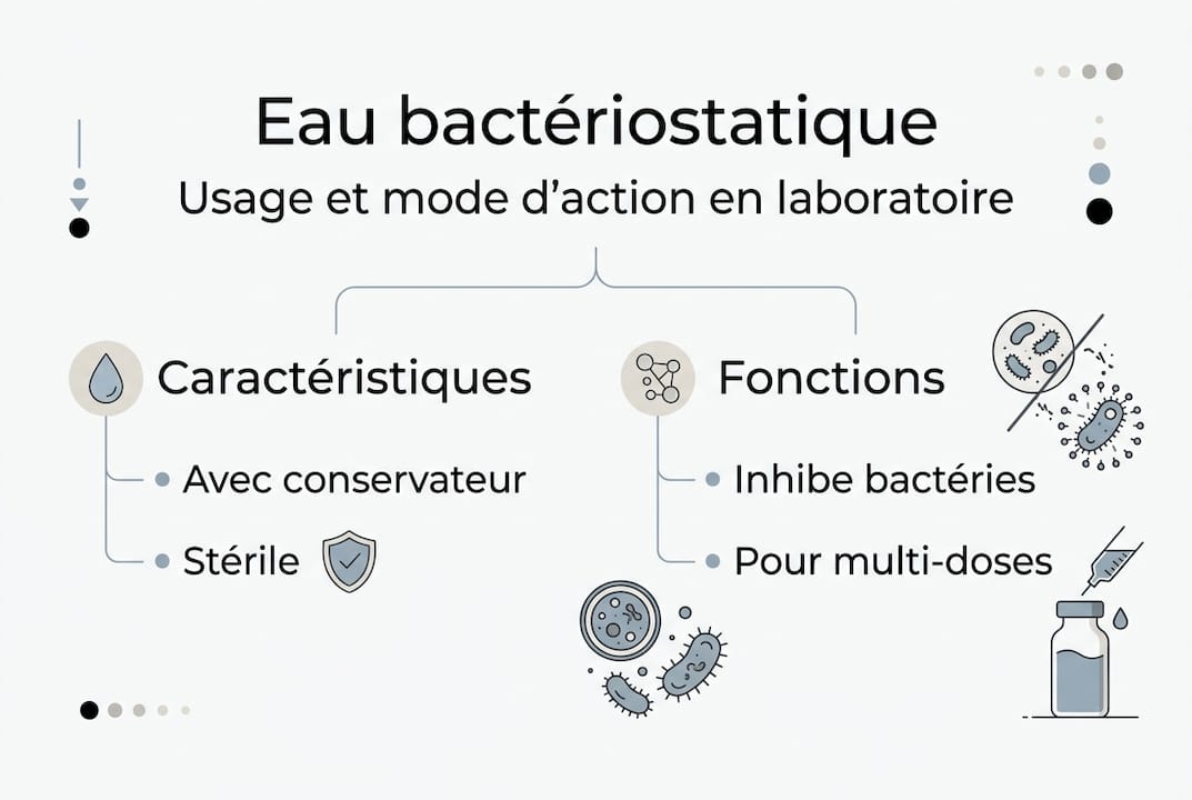 Infographie : tout comprendre sur l’eau bactériostatique et ses principales utilisations