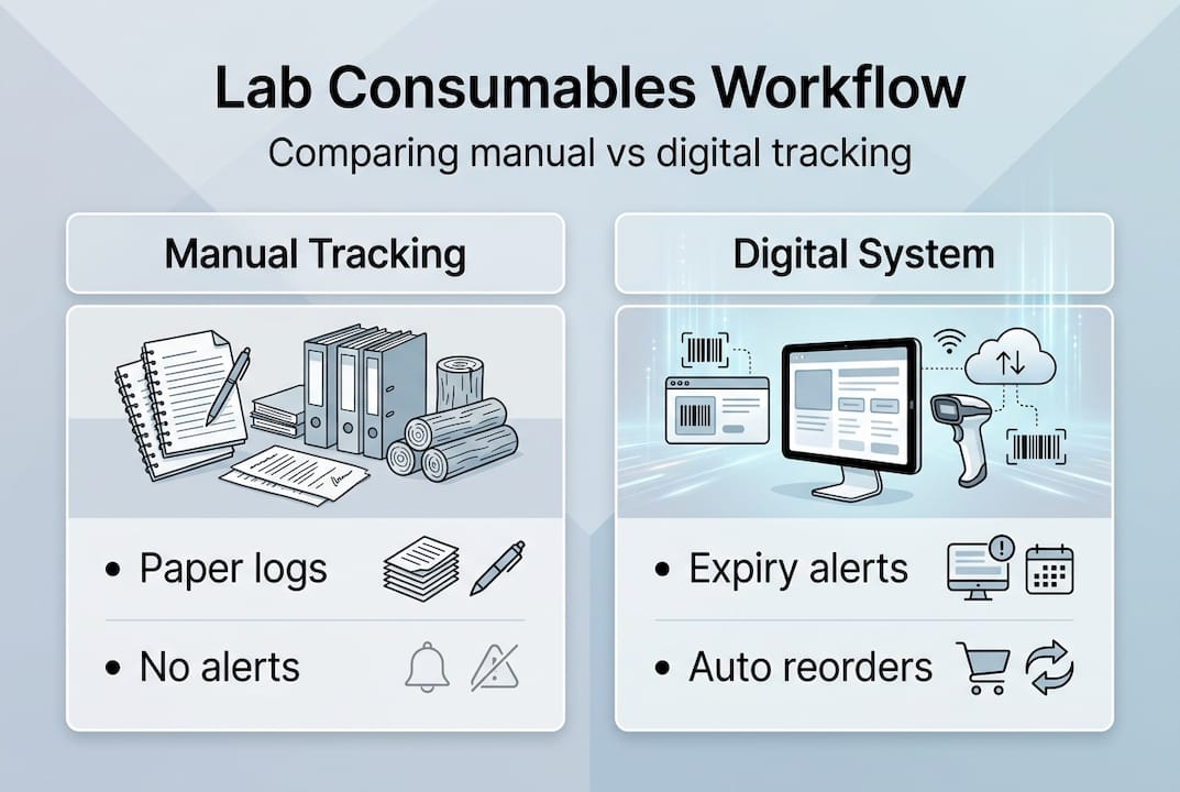 Infographic comparing manual and digital workflows