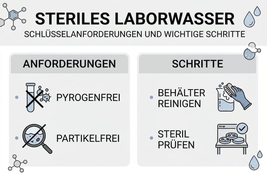 Übersichtsgrafik zu Anforderungen und einzelnen Schritten im Sterilisationsprozess