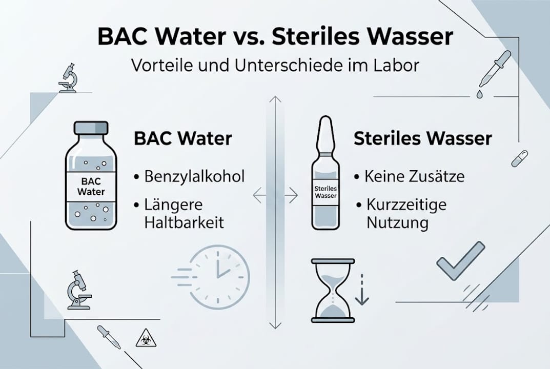 Vergleichsgrafik: BAC Water vs. Steriles Wasser – Unterschiede auf einen Blick