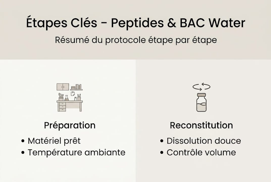 Infographie : les grandes étapes pour reconstituer un peptide
