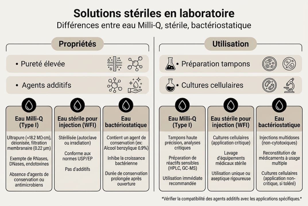 Infographie : panorama des différentes options pour les solutions stériles