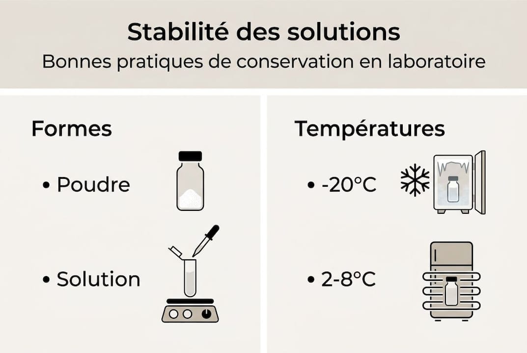 Infographie : comment bien conserver les solutions préparées