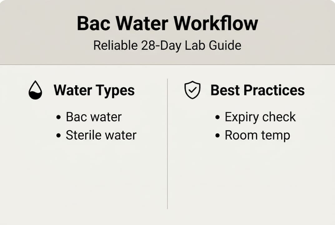 Infographic showing bac water workflow and tips