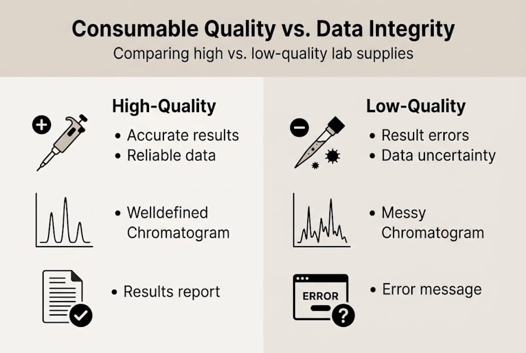 Infographic comparing high and low quality consumables