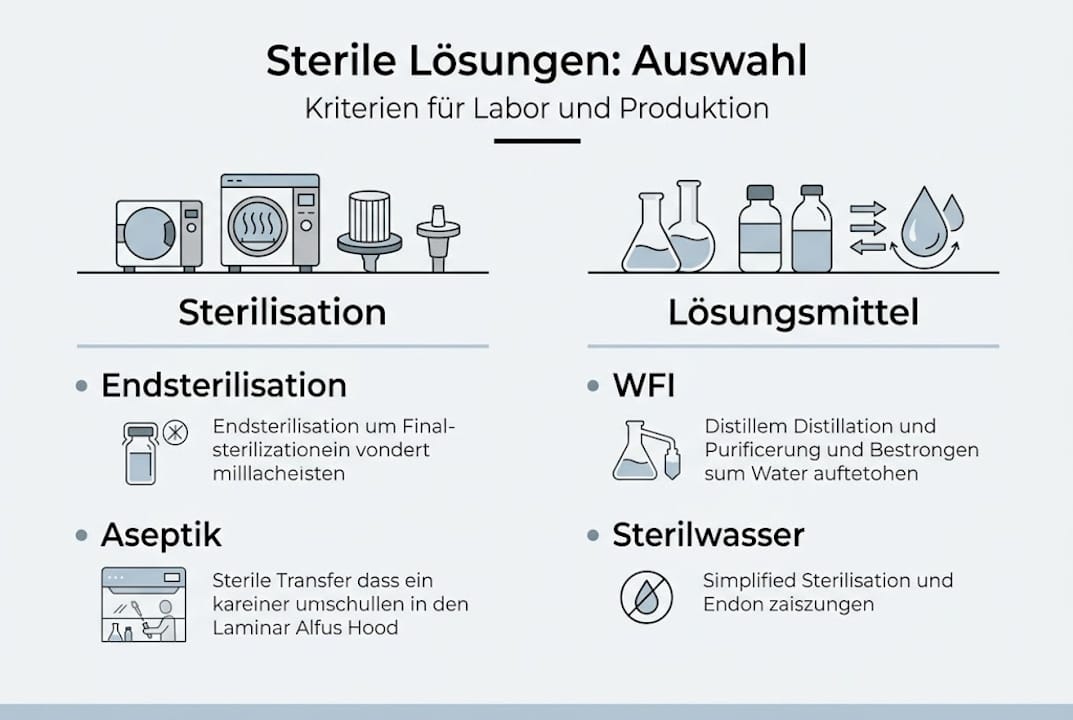 Infografik: Auswahl geeigneter steriler Lösungen für biotechnologische Anwendungen