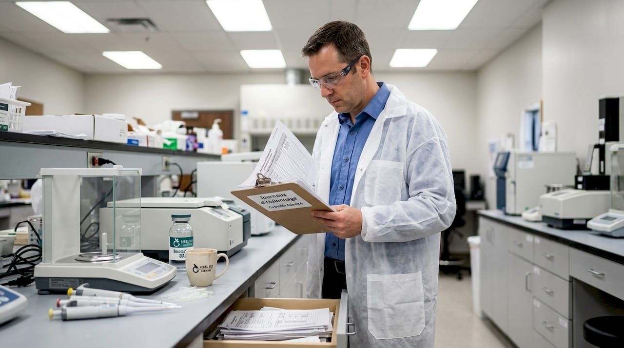 Le responsable qualité examine les registres d’audit du laboratoire pour s’assurer du respect des procédures et identifier d’éventuels écarts.