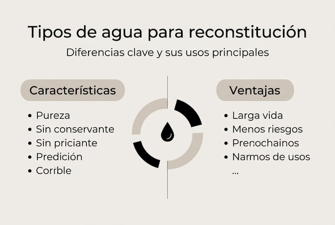 Infografía: ¿Qué características debe tener el agua para la reconstitución?