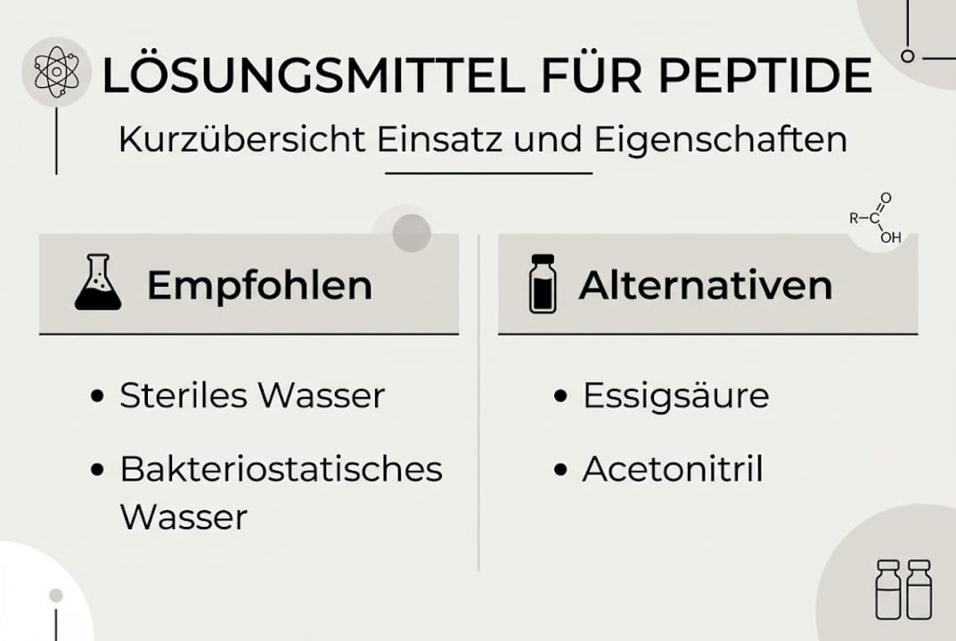 Infografik: Geeignete Lösungsmittel zur Auflösung von Peptiden
